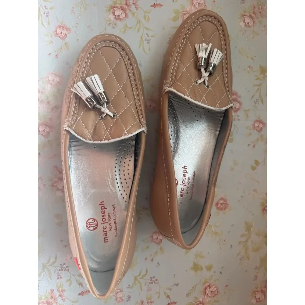 Marc Joseph New York Original Golf Moccasin Leather Tassel Loafers Tan 9X